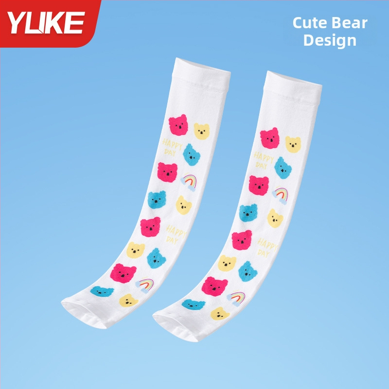 Detské vonkajšie rukávy z nylonu – unisex, vzor s rozbitými kvetmi, UV ochrana
