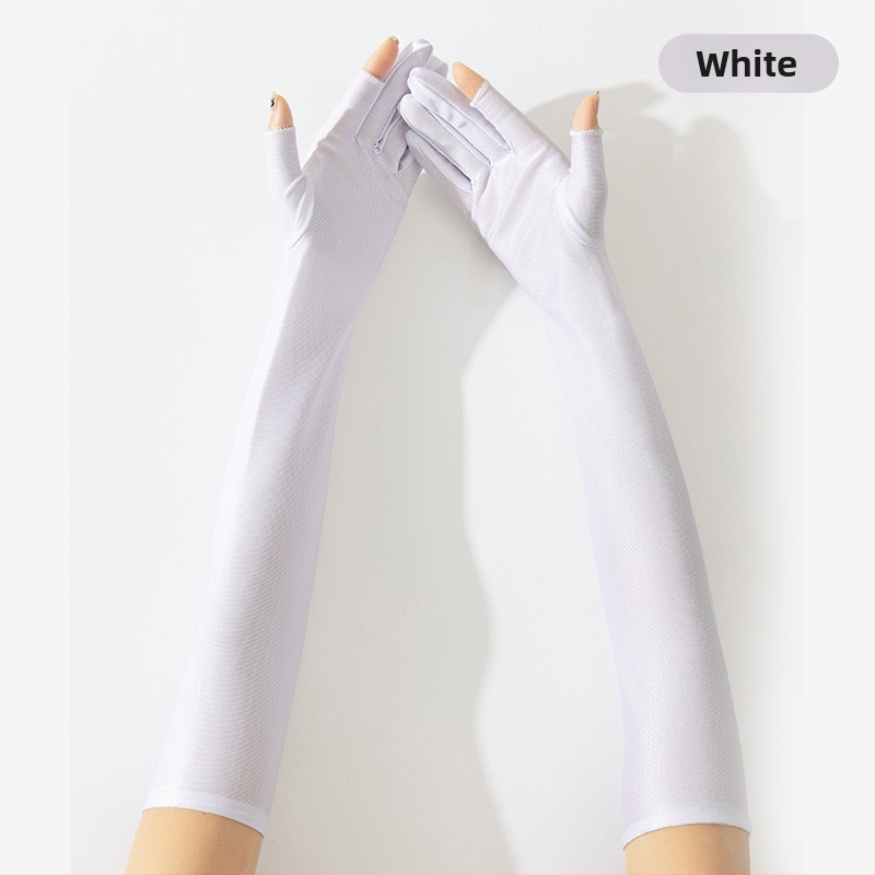 Dámske bezprstové rukavice na ochranu pred slnkom s chladivými dlhými rukávmi pre cyklistiku a elektrické bicykle, Lycra (10% elastán, 90% polyester)