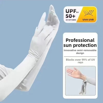 Letné rukavice a predlaktia z Ice Silk s UV ochranou pre riadenie a cyklistiku (Ice Silk, 61–70% polyester, priedušné, tenké)