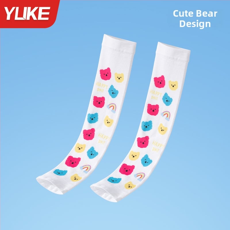 Detské vonkajšie rukávy z nylonu – unisex, vzor s rozbitými kvetmi, UV ochrana