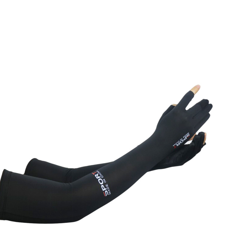 Unisex rukavica za podlakticu od ice silk, ljetna, prozračna zaštita od sunca, duža verzija, dizajn s dva prsta za vožnju