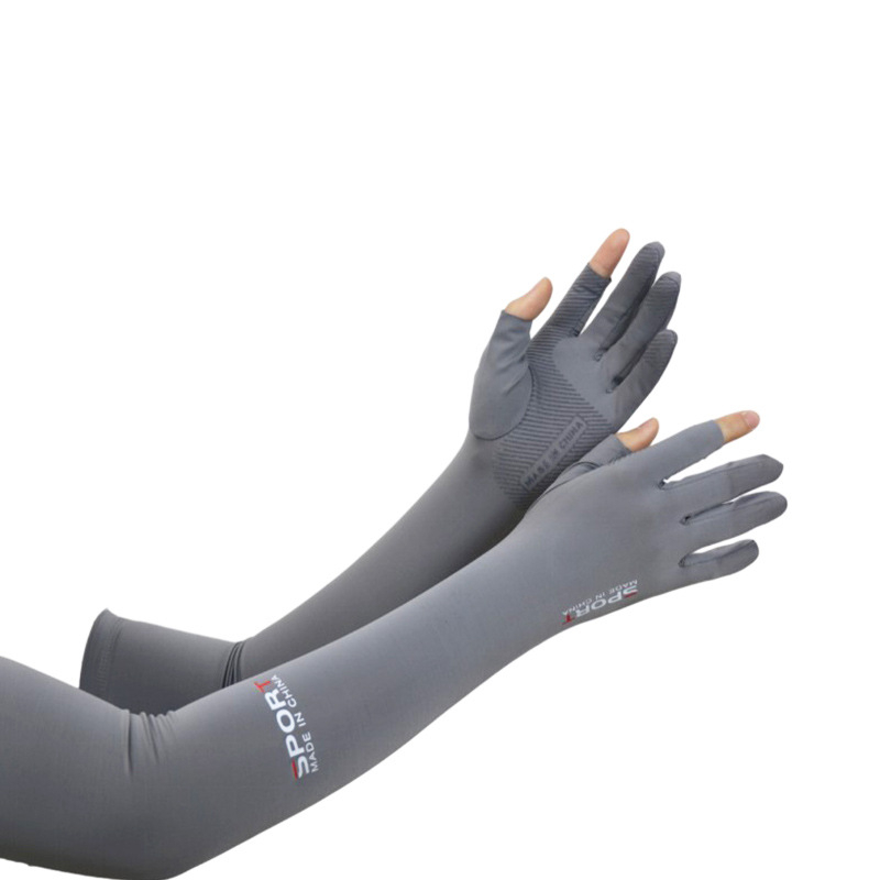 Unisex rukavica za podlakticu od ice silk, ljetna, prozračna zaštita od sunca, duža verzija, dizajn s dva prsta za vožnju