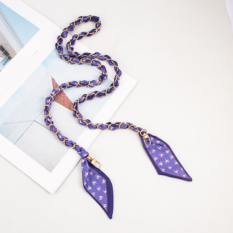 Weiqi γυναικεία μεταλλική ηλεκτροπλατιωμένη πλεκτή θήκη-αλυσίδα για κινητό με πολυεστερικό σκοινί, μακρύ crossbody λουρί