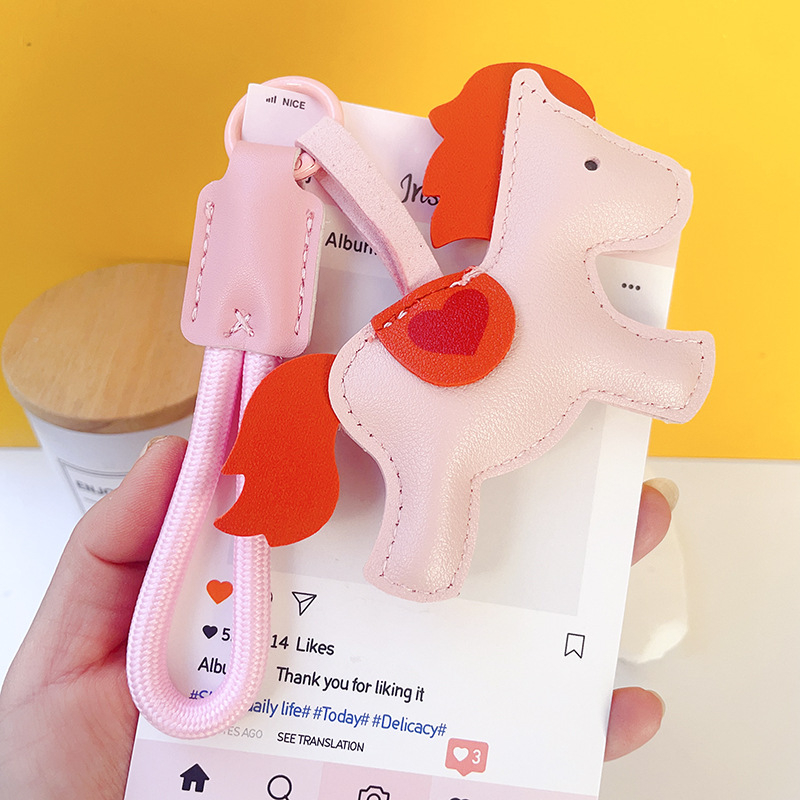 Rajzfilm Mickey Egér dizájnú telefonnyaklánc, PU bőr kulcstartóval és fonott zsinórral