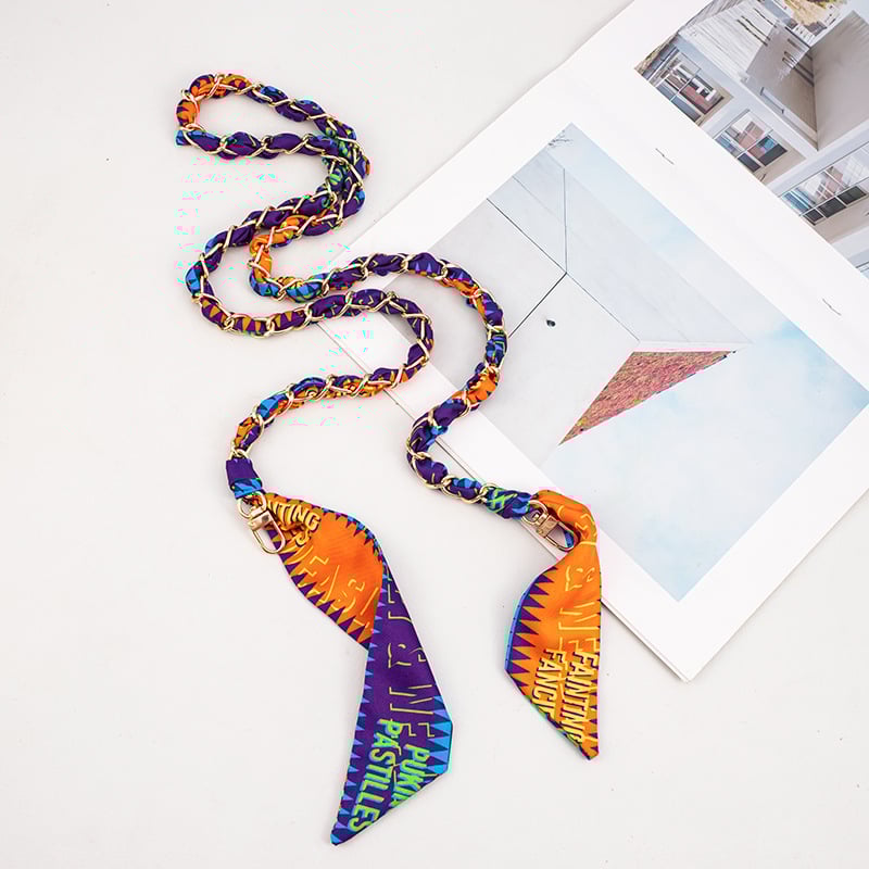 Λουράκι κινητού με πλεκτή αλυσίδα, μεταλλικό εξάρτημα επιχρυσωμένο με ηλεκτροπλατίωση, πολυεστερικό σχοινί, ιμάντας crossbody