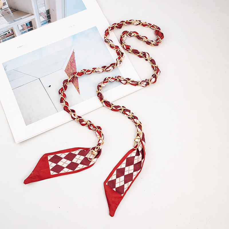 Λουράκι κινητού με πλεκτή αλυσίδα, μεταλλικό εξάρτημα επιχρυσωμένο με ηλεκτροπλατίωση, πολυεστερικό σχοινί, ιμάντας crossbody