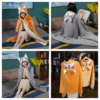 Детско офисно одеяло за почивка с пелерина, полиестер, тегло 300–500 g, карикатурен дизайн, за всички сезони