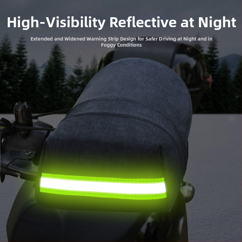 Elektrilise sõiduki käepideme kate - sametmaterjal, paks talvine disain, tuulekindel ja soojusisolatsioon, TDGO