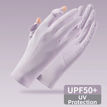 Női UV-védett kesztyű vezetéshez és kültéri kerékpározáshoz – légáteresztő Ice Silk nylon, érintőképernyő-kompatibilis