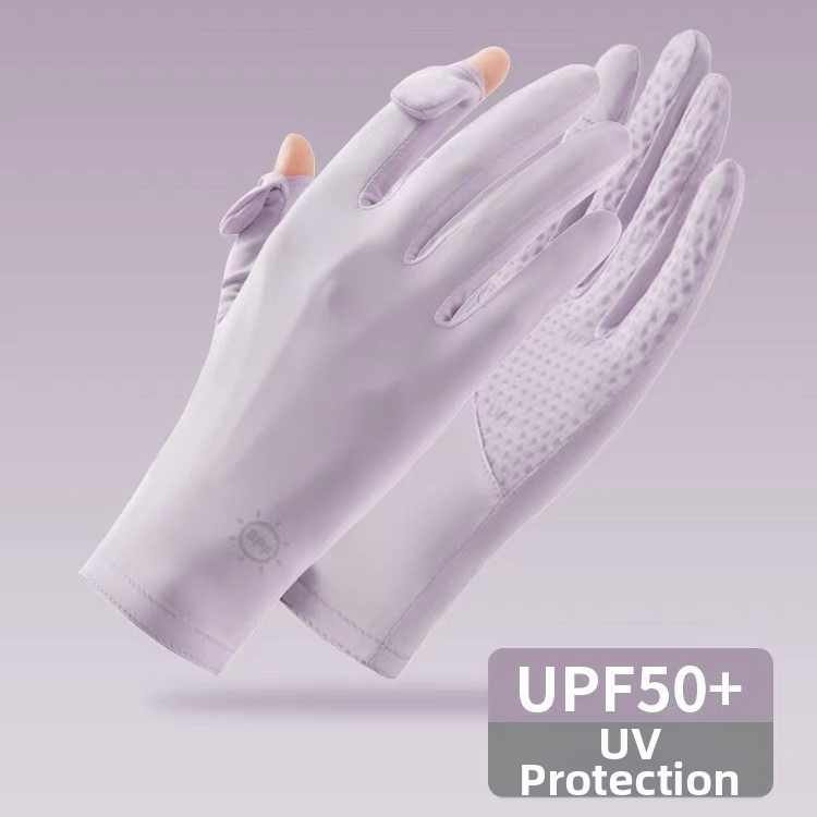 Női UV-védett kesztyű vezetéshez és kültéri kerékpározáshoz – légáteresztő Ice Silk nylon, érintőképernyő-kompatibilis