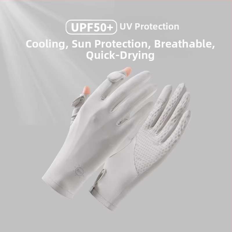 Női UV-védett kesztyű vezetéshez és kültéri kerékpározáshoz – légáteresztő Ice Silk nylon, érintőképernyő-kompatibilis