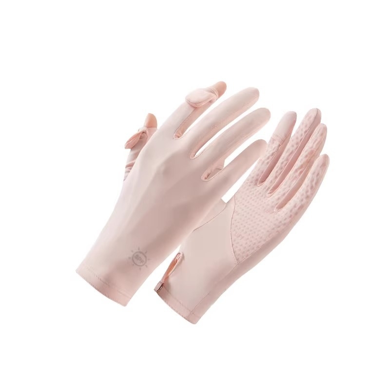 Női UV-védett kesztyű vezetéshez és kültéri kerékpározáshoz – légáteresztő Ice Silk nylon, érintőképernyő-kompatibilis