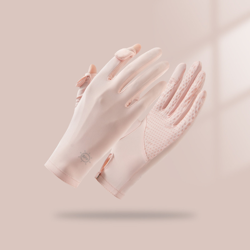Női UV-védett kesztyű vezetéshez és kültéri kerékpározáshoz – légáteresztő Ice Silk nylon, érintőképernyő-kompatibilis