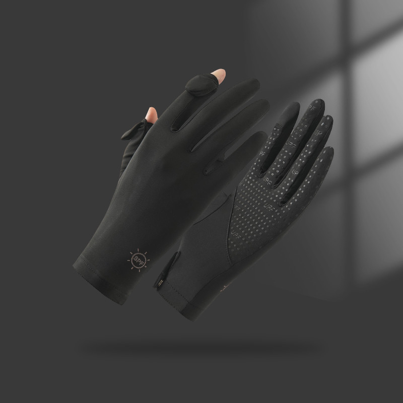Női UV-védett kesztyű vezetéshez és kültéri kerékpározáshoz – légáteresztő Ice Silk nylon, érintőképernyő-kompatibilis