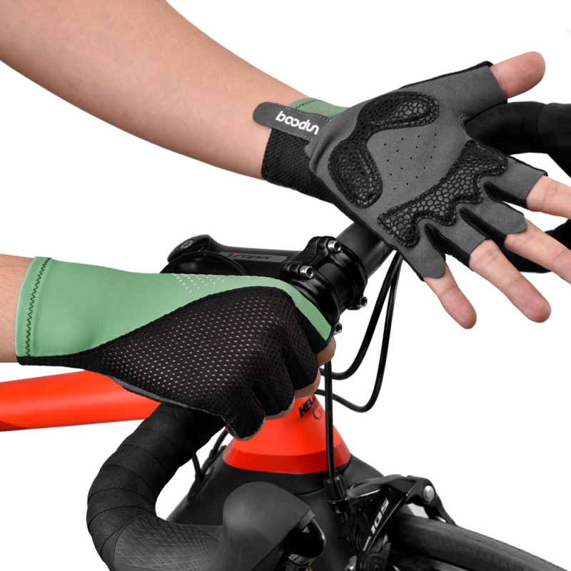 Bolton félujjas kerékpáros kesztyűk útvonalhoz – Uniszex felnőttek, anyagok: Lycra, Szilikon, Stair Cloth