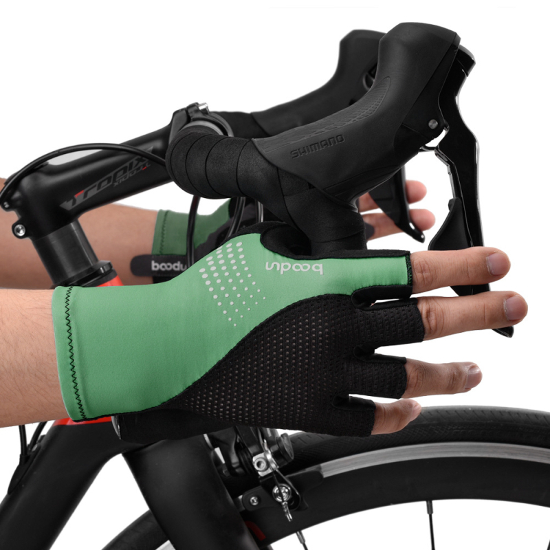 Bolton polovičné prstové cyklo rukavice pre cestný bicykel, Lycra + Silikón + Stair Cloth, slnečná ochrana a tlmenie nárazov