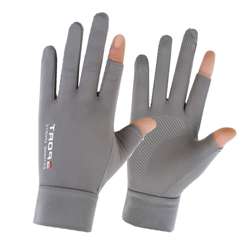 Félujjas napvédő kerékpáros kesztyű, Ice Silk és poliészter, csúszásmentes, 2023 tavasz