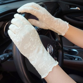 Дамски летни тънки дантелени ръкавици — дишаща жакардова мрежа, лека материя