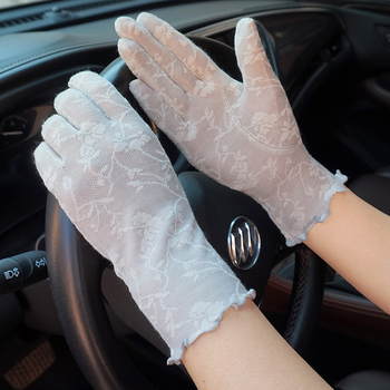 Дамски летни тънки дантелени ръкавици — дишаща жакардова мрежа, лека материя