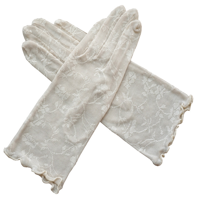 Дамски летни тънки дантелени ръкавици — дишаща жакардова мрежа, лека материя