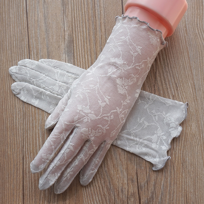 Дамски летни тънки дантелени ръкавици — дишаща жакардова мрежа, лека материя