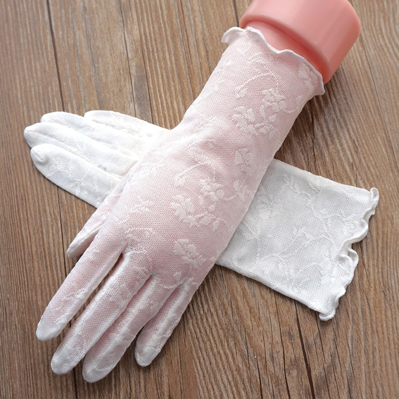 Дамски летни тънки дантелени ръкавици — дишаща жакардова мрежа, лека материя