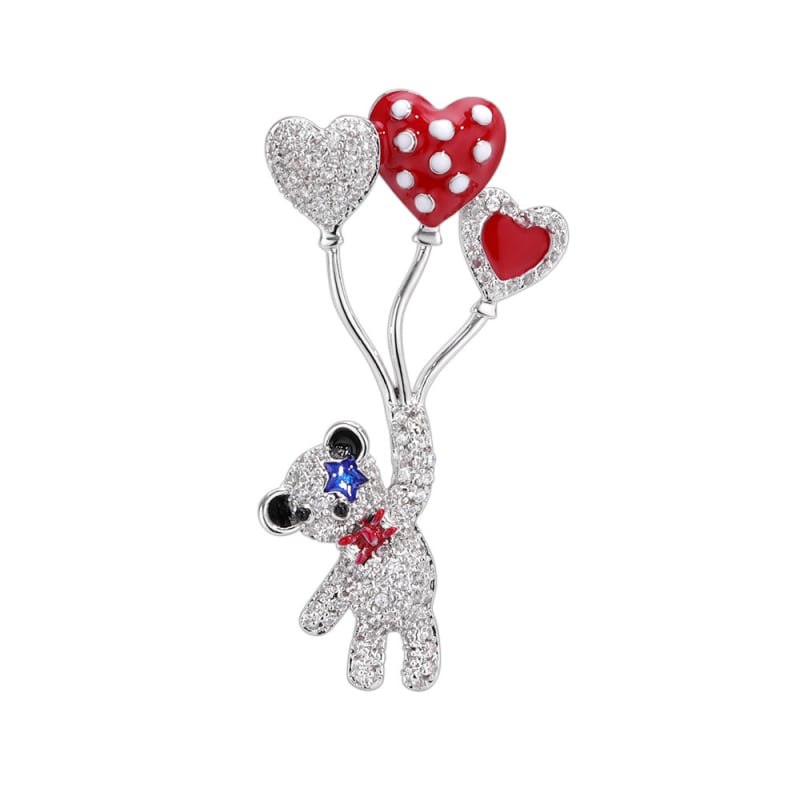 Καρφίτσα για πουλόβερ — βίντατζ ρετρό κινουμενό σχέδιο αρκούδας, κράμα, φινίρισμα ηλεκτροπλατίνας, γυναικείο ρετρό στυλ, ζωικό μοτίβο, πολυλειτουργική