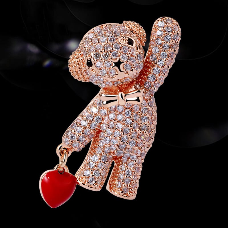 Καρφίτσα για πουλόβερ — βίντατζ ρετρό κινουμενό σχέδιο αρκούδας, κράμα, φινίρισμα ηλεκτροπλατίνας, γυναικείο ρετρό στυλ, ζωικό μοτίβο, πολυλειτουργική