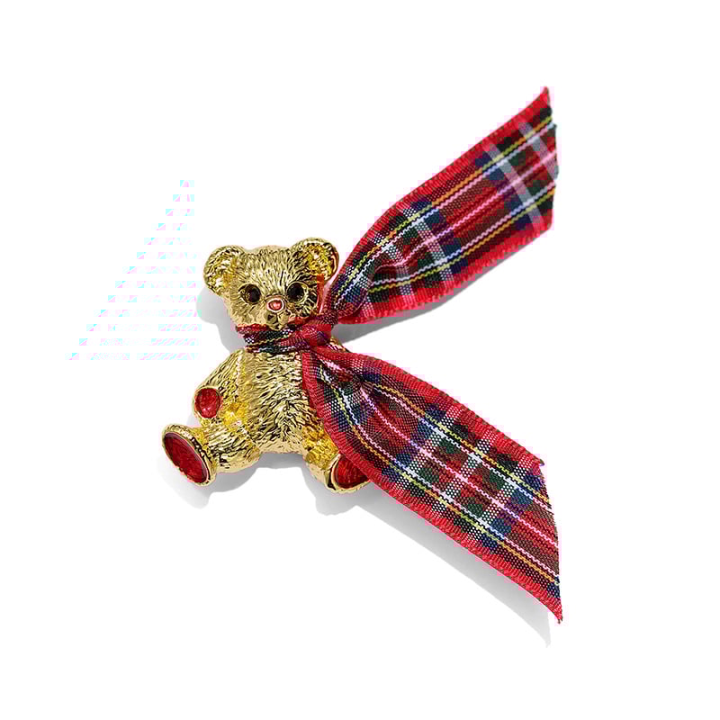 Καρφίτσα για πουλόβερ — βίντατζ ρετρό κινουμενό σχέδιο αρκούδας, κράμα, φινίρισμα ηλεκτροπλατίνας, γυναικείο ρετρό στυλ, ζωικό μοτίβο, πολυλειτουργική