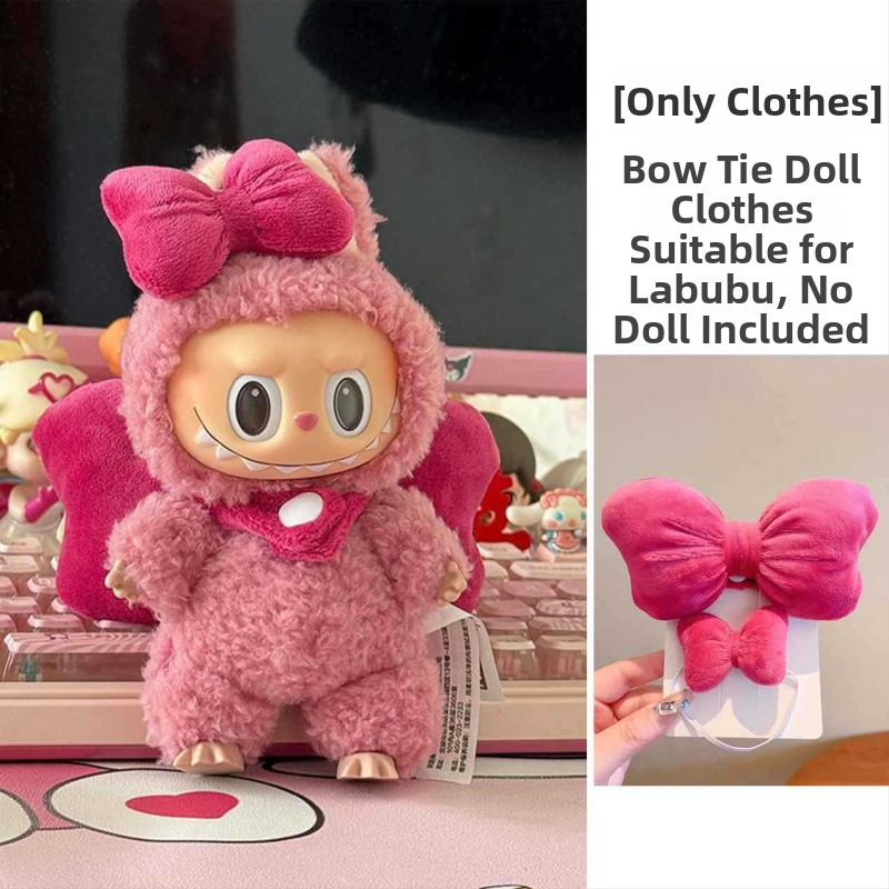 Plišas leļļu apģērbu komplekts apģēršanai – audums, karikatūru tēli, unisex, roku darbs, zīmols Below (lelle nav iekļauta)