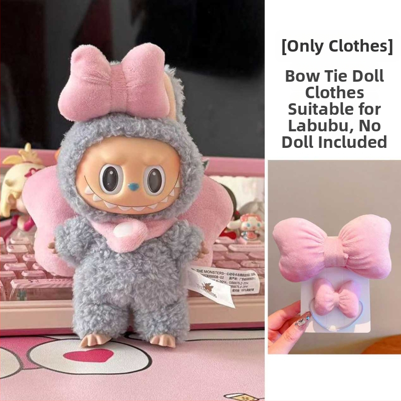 Plišas leļļu apģērbu komplekts apģēršanai – audums, karikatūru tēli, unisex, roku darbs, zīmols Below (lelle nav iekļauta)