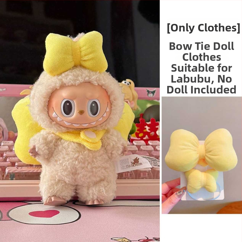 Plišas leļļu apģērbu komplekts apģēršanai – audums, karikatūru tēli, unisex, roku darbs, zīmols Below (lelle nav iekļauta)