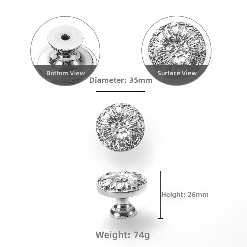Kľučka na skriňu z medi v tvare ruže, model 301, pre dvere skriniek, skrine, vinotéky a zásuvky, moderný minimalistický štýl, ľahký luxus