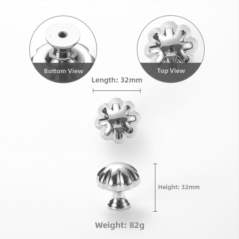 Kľučka na skriňu z medi v tvare ruže, model 301, pre dvere skriniek, skrine, vinotéky a zásuvky, moderný minimalistický štýl, ľahký luxus