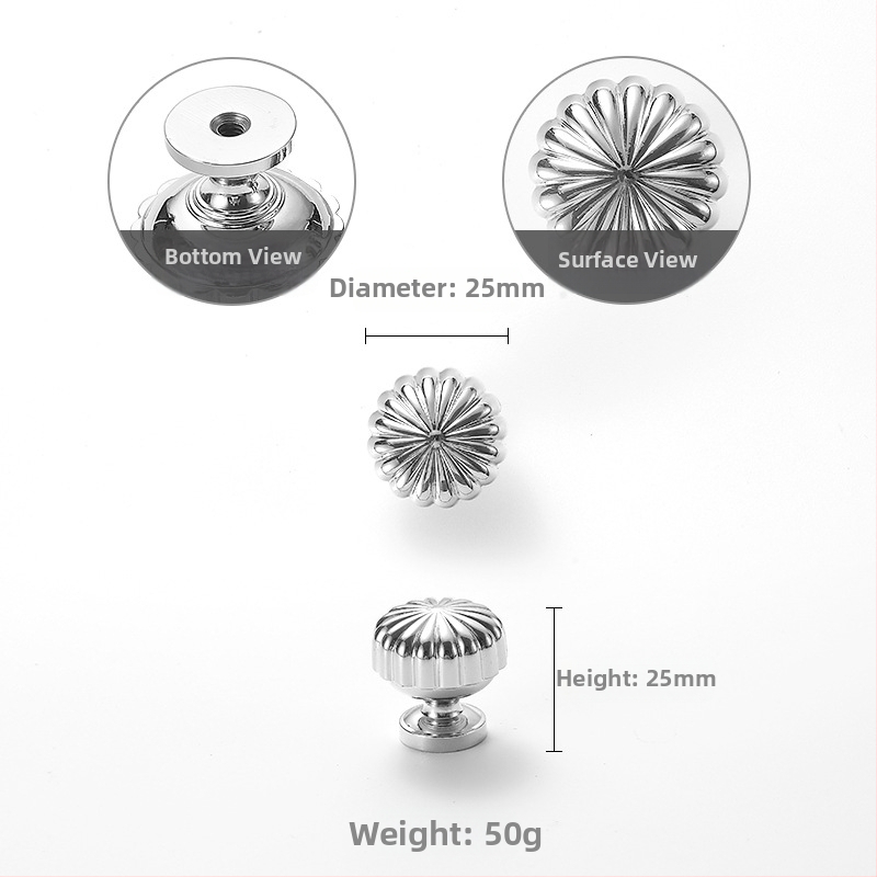 Kľučka na skriňu z medi v tvare ruže, model 301, pre dvere skriniek, skrine, vinotéky a zásuvky, moderný minimalistický štýl, ľahký luxus