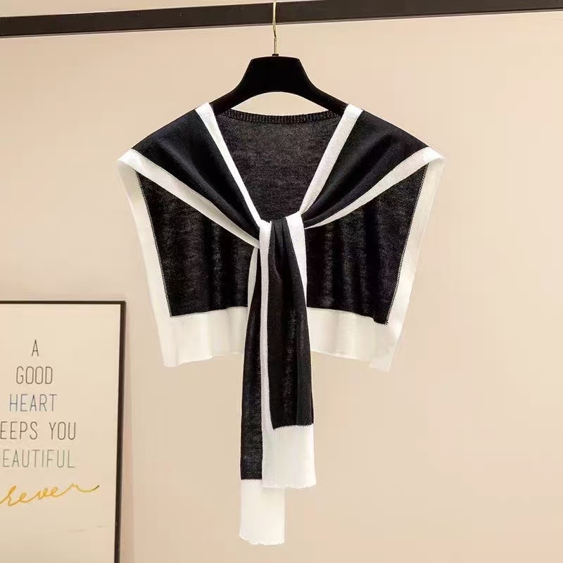 Kötött vékony sál nőknek, tavasz és ősz, váll- és nyakvédelmi funkció, poliészter