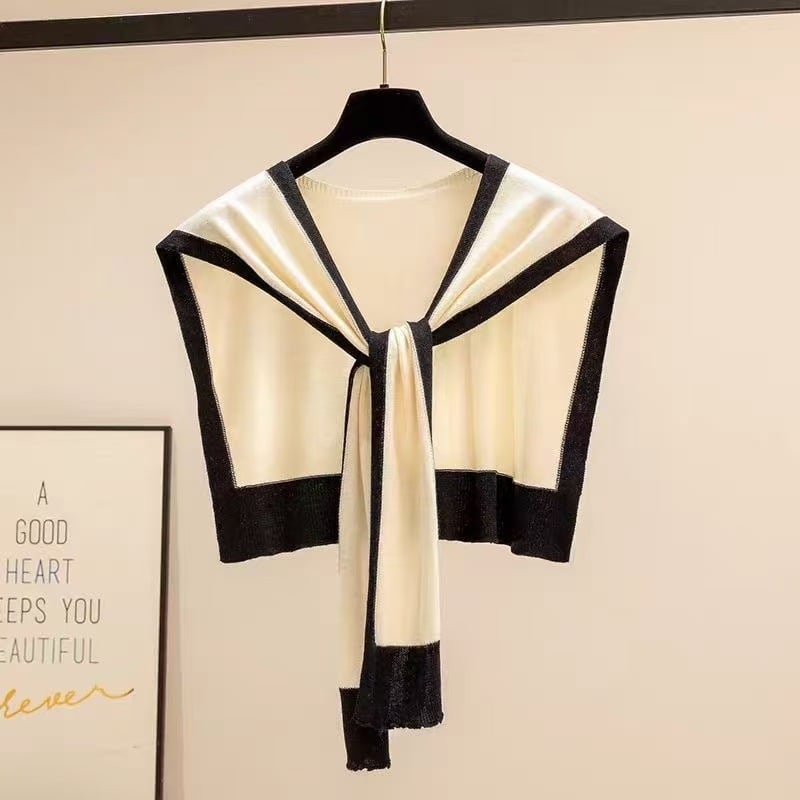 Kötött vékony sál nőknek, tavasz és ősz, váll- és nyakvédelmi funkció, poliészter