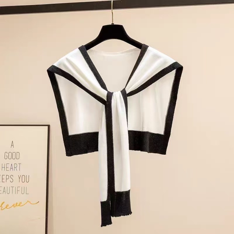 Kötött vékony sál nőknek, tavasz és ősz, váll- és nyakvédelmi funkció, poliészter