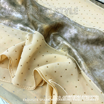 Chiffon sál, 2 darabos készlet, gyémánt részletekkel, keleti stílus, Yiwu eredet, testreszabható