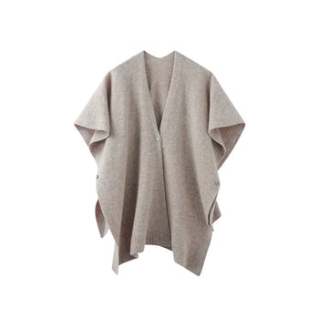 Πλεκτό τοπ-σαλ από μαλλί με V-λαιμό, κουμπί κλείσιμο, απλό πλέξιμο, ζεσταίνει το σώμα