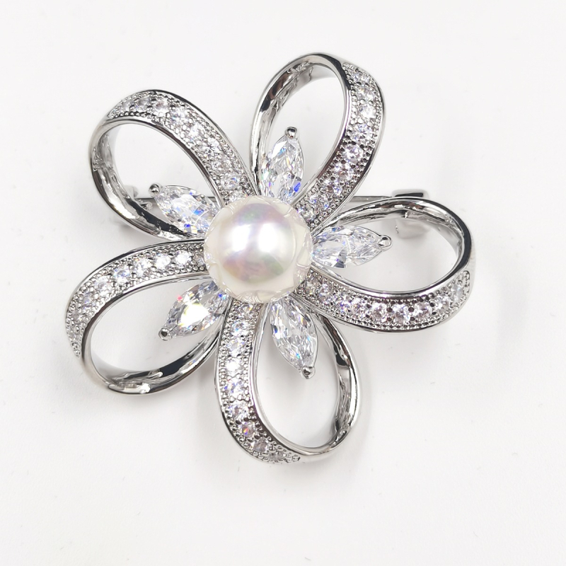 Καρφίτσα από χαλκό, γυναικείο αξεσουάρ σε κορεατικό στυλ με σχέδιο λουλουδιού πέντε φύλλα, ηλεκτροπλατιωμένη διακόσμηση (Υλικό: Χαλκός; Στυλ: Γυναικείο, Κορεατικό; Τύπος: Καρφίτσα; Επεξεργασία: Ηλεκτροπλατίωση; Λειτουργία: Διακόσμηση)