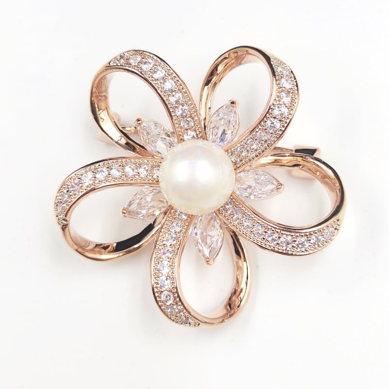 Καρφίτσα από χαλκό, γυναικείο αξεσουάρ σε κορεατικό στυλ με σχέδιο λουλουδιού πέντε φύλλα, ηλεκτροπλατιωμένη διακόσμηση (Υλικό: Χαλκός; Στυλ: Γυναικείο, Κορεατικό; Τύπος: Καρφίτσα; Επεξεργασία: Ηλεκτροπλατίωση; Λειτουργία: Διακόσμηση)