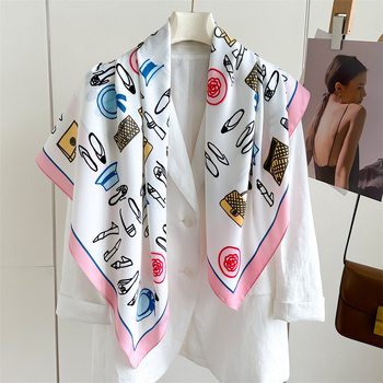 Полиестерен шал от твил, печатен дизайн — All-Match и Elegant стил, TUPELUO
