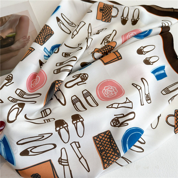 Полиестерен шал от твил, печатен дизайн — All-Match и Elegant стил, TUPELUO