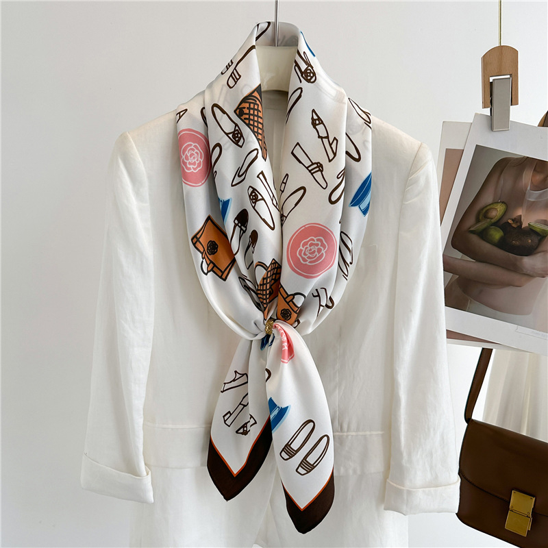 Полиестерен шал от твил, печатен дизайн — All-Match и Elegant стил, TUPELUO