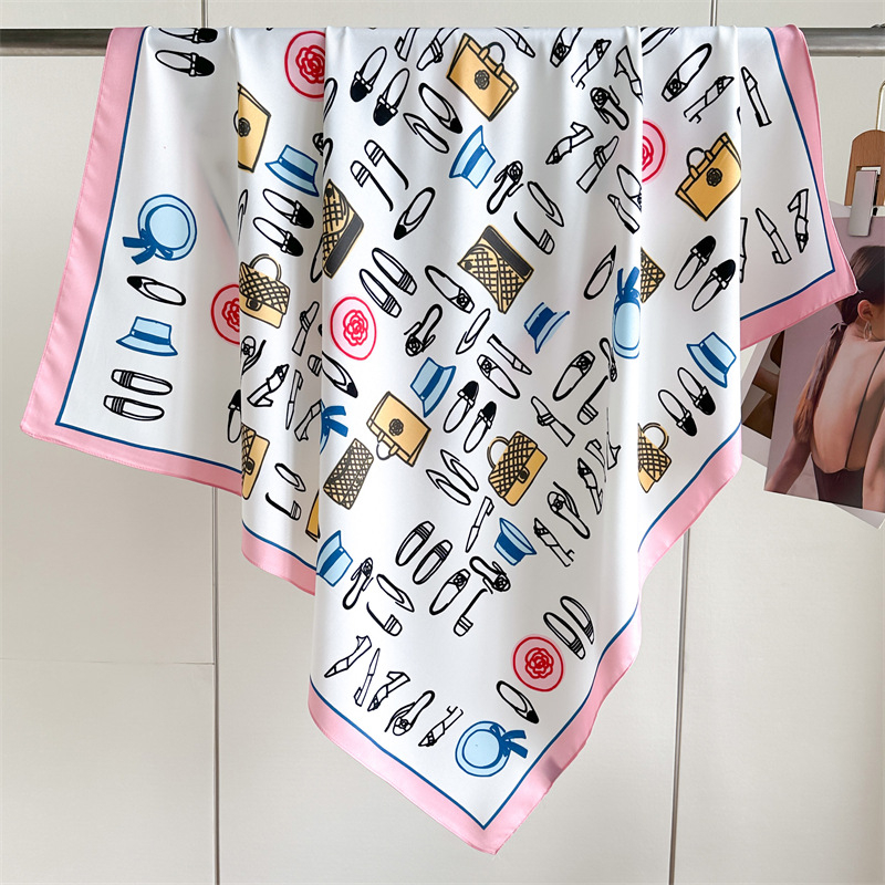 Полиестерен шал от твил, печатен дизайн — All-Match и Elegant стил, TUPELUO