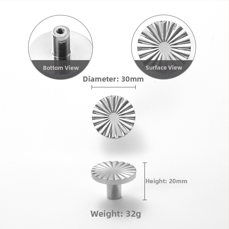 Skapja durvju rokturis ar rozes formu, hromēts, vara materiāls, vienas caurums, modelis 301, Nu Sheng, mūsdienīgs minimālisma stils ar vieglu luksu