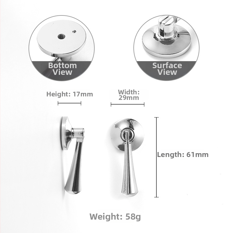 Skapja durvju rokturis ar rozes formu, hromēts, vara materiāls, vienas caurums, modelis 301, Nu Sheng, mūsdienīgs minimālisma stils ar vieglu luksu