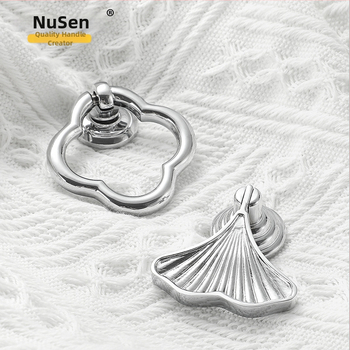 Mēdvas skapja durtiņu rokturis ar hroma pārklājumu rozes formā, modelis 301, Nu Sheng, mūsdienīgs minimālisms, viegls greznums