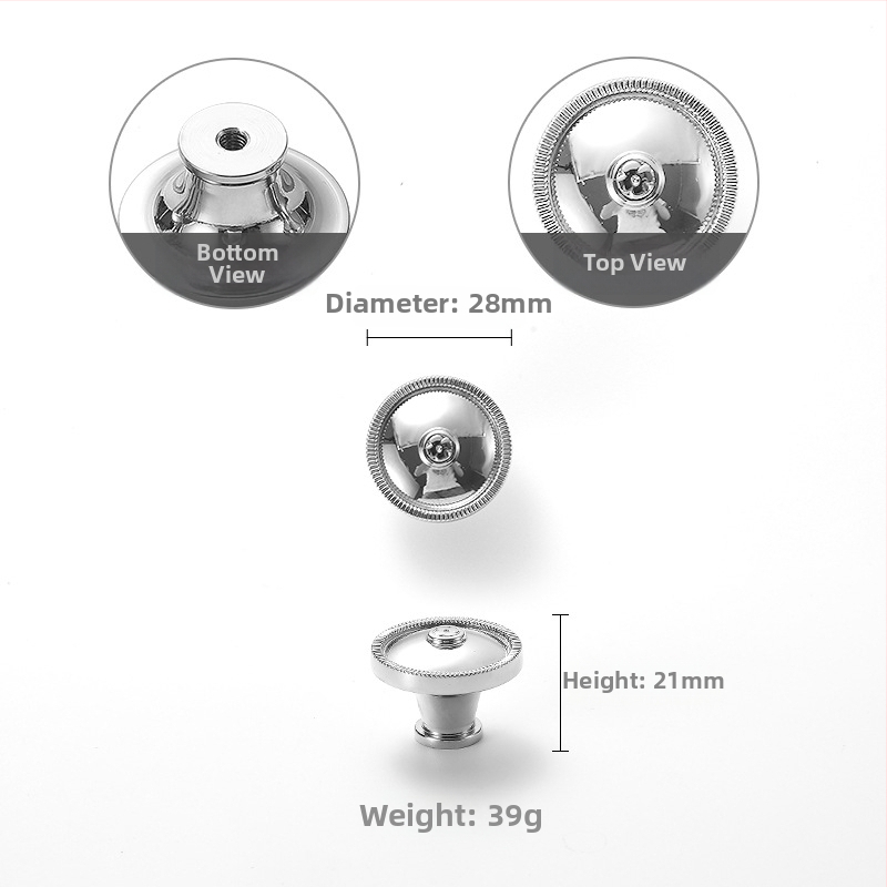 Mēdvas skapja durtiņu rokturis ar hroma pārklājumu rozes formā, modelis 301, Nu Sheng, mūsdienīgs minimālisms, viegls greznums